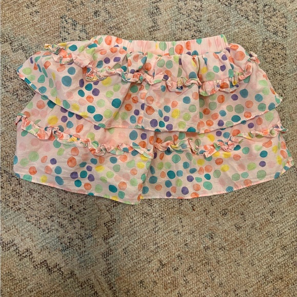 Posh peanut pink polka dot poplin ruffled mini skirt size 3T & 4T - Picture 3 of 5